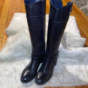 INC navy knee high leather boots. 9M